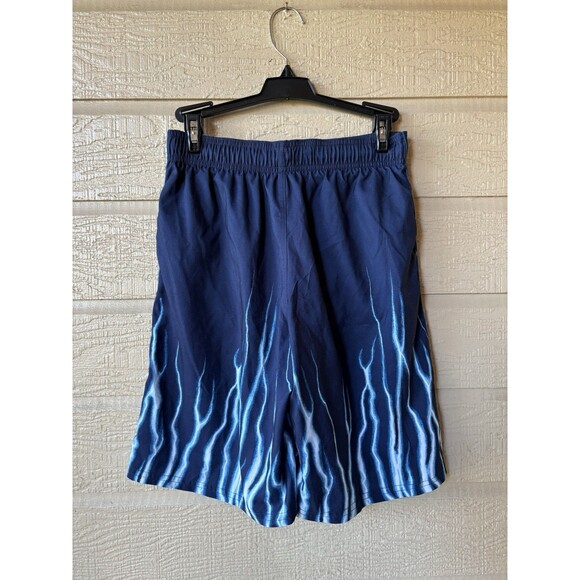 NIKE mens Navy Drawstring Inner Pocket Swim Short Trunks size Medium 9.5" inseam - Picture 2 of 5